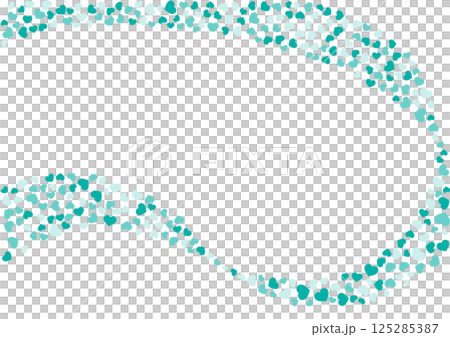 ハート柄の背景 緑系の3色 ハート ハート柄の背景 緑系の3色 ハート 125285387
