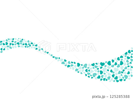 ハート柄の背景 緑系の3色 ハート 125285388