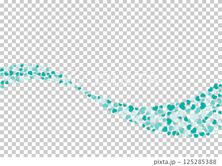 ハート柄の背景 緑系の3色 ハート 125285388