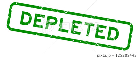 Grunge green depleted word square rubber seal stamp on white background 125285445