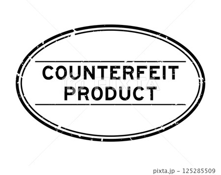 Grunge black counterfeit product word oval rubber seal stamp on white background Grunge black counterfeit product word oval rubber seal stamp on white background 125285509