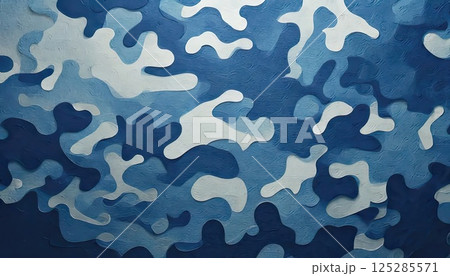 《AI画像》青い迷彩柄の背景素材 《AI画像》青い迷彩柄の背景素材 125285571