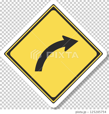 Sticker-like illustration of a sign (with bends) Sticker-like illustration of a sign (with bends) 125285754