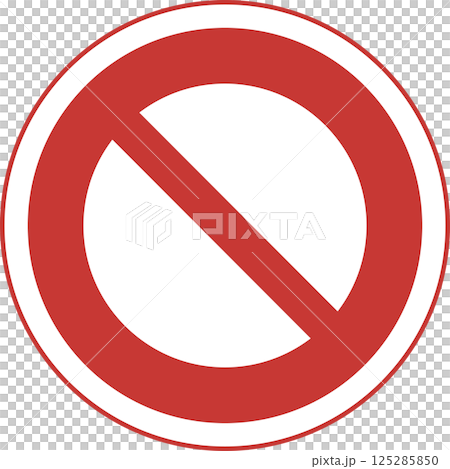 Single color illustration of a sign: No vehicle entry 125285850