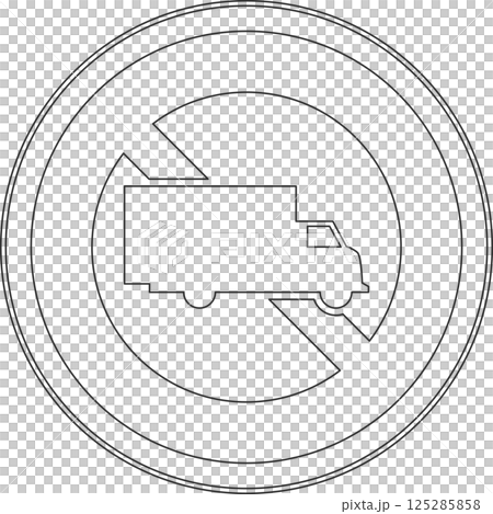 標識の線画単品イラスト 大型貨物自動車等通行止め 標識の線画単品イラスト 大型貨物自動車等通行止め 125285858