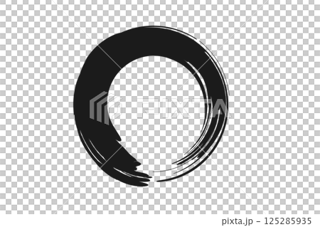 墨で描いた円のベクターイラスト 125285935