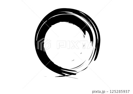 墨で描いた円のベクターイラスト 墨で描いた円のベクターイラスト 125285937