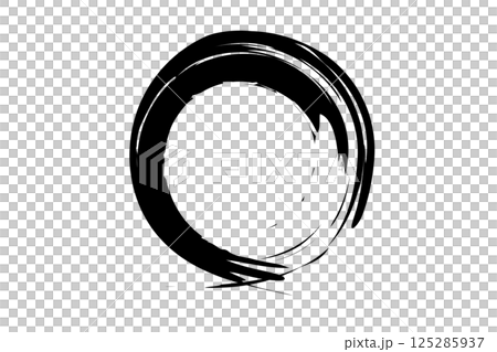 墨で描いた円のベクターイラスト 墨で描いた円のベクターイラスト 125285937