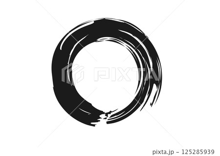 墨で描いた円のベクターイラスト 125285939