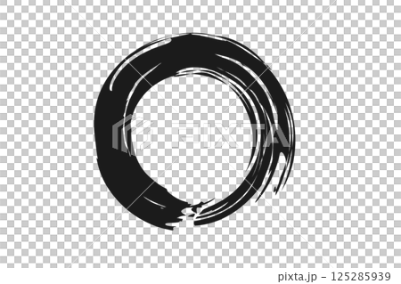 墨で描いた円のベクターイラスト 125285939