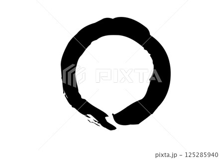 墨で描いた円のベクターイラスト 125285940