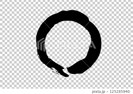 墨で描いた円のベクターイラスト 125285940