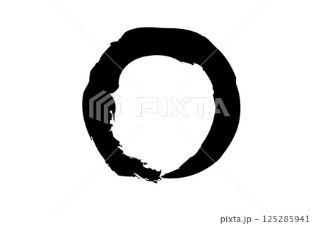 墨で描いた円のベクターイラスト 125285941