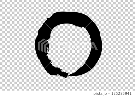 墨で描いた円のベクターイラスト 125285941