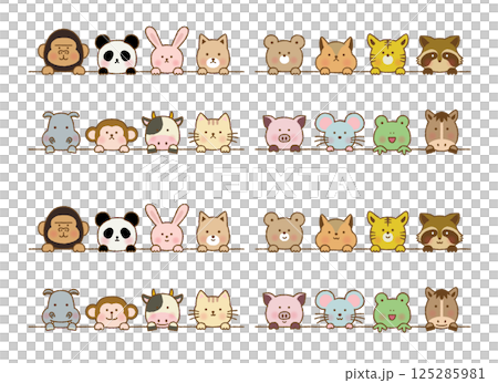 手繪向量插圖的可愛動物 手繪向量插圖的可愛動物 125285981