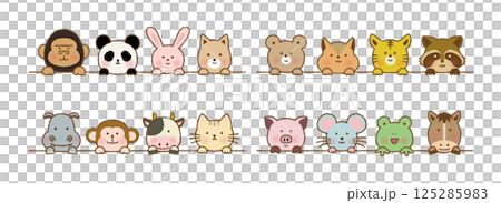 手繪向量插圖的可愛動物 125285983