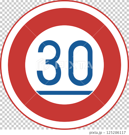 Color illustration of a sign Minimum speed 125286117