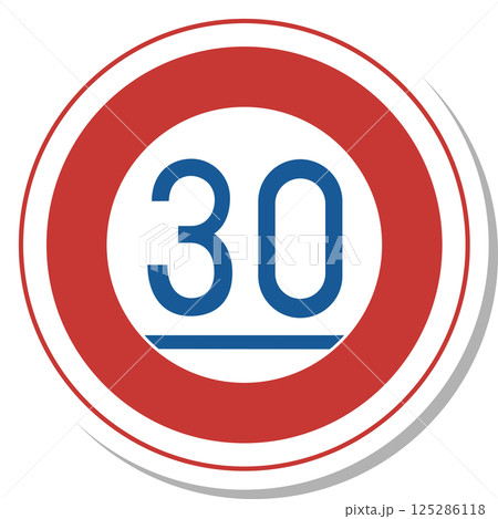 標識のステッカー風単品イラスト 最低速度 標識のステッカー風単品イラスト 最低速度 125286118