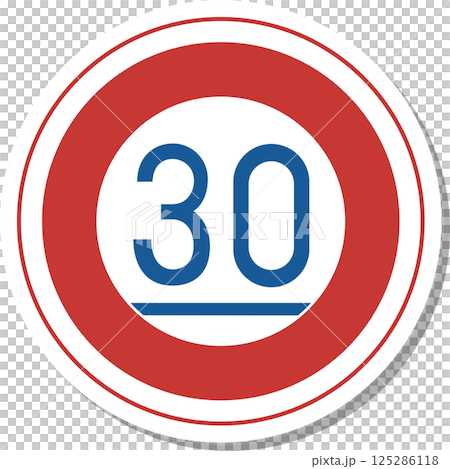 Sticker-style illustration of a sign Minimum speed 125286118