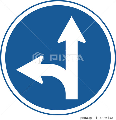 標識のカラー単品イラスト　指定方向以外進行禁止 125286138