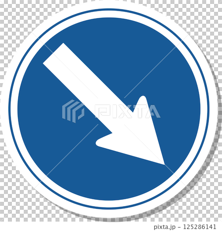 Sticker-style illustration of a sign: Prohibition on going in any direction other than the specified direction Sticker-style illustration of a sign: Prohibition on going in any direction other than the specified direction 125286141