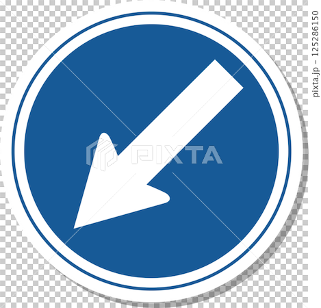Sticker-style illustration of a sign: Prohibition on going in any direction other than the specified direction Sticker-style illustration of a sign: Prohibition on going in any direction other than the specified direction 125286150