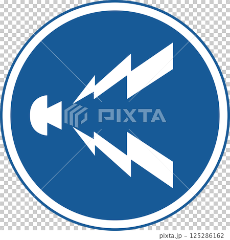 Color illustration of sign (horn section) 125286162