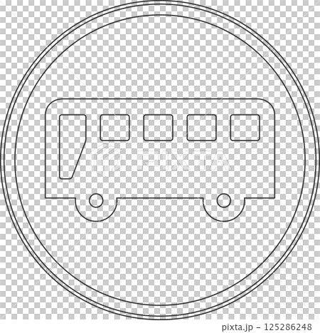 標識の線画単品イラスト 許可車両専用 標識の線画単品イラスト 許可車両専用 125286248
