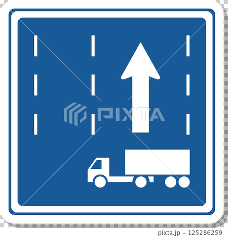 標誌的貼紙樣式插圖 - 高速公路國道牽引車交通劃分 標誌的貼紙樣式插圖 - 高速公路國道牽引車交通劃分 125286259