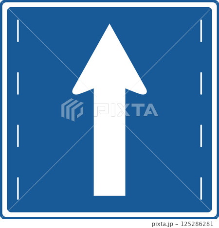 標識のカラー単品イラスト　進行方向別通行区分 125286281