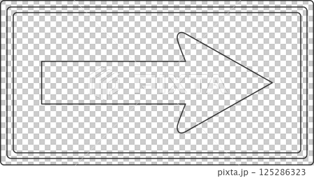 標識の線画単品イラスト　一方通行 125286323