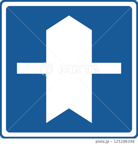 標識のカラー単品イラスト　優先道路 125286398