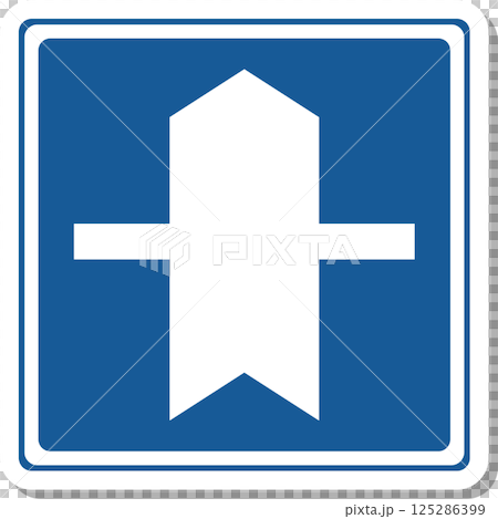 標識のステッカー風単品イラスト 優先道路 標識のステッカー風単品イラスト 優先道路 125286399