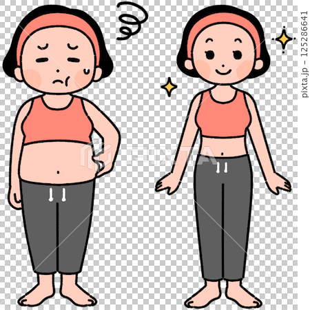 Fat and slim women Fat and slim women 125286641