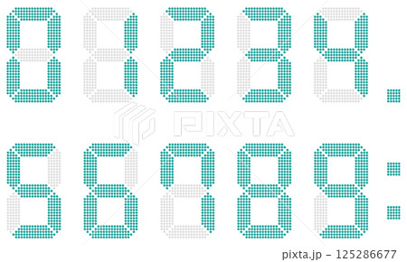 電光掲示板デジタル数字 青 125286677