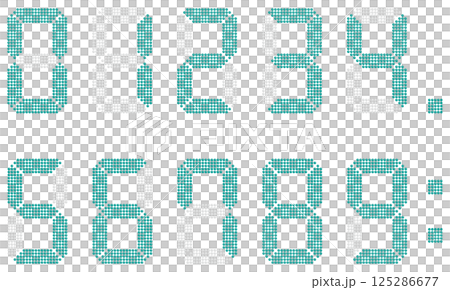 電光掲示板デジタル数字 青 125286677