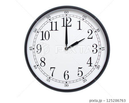 Round wall clock with black frame showing time at 02:00 or 14:00. Ideal for concepts of time or scheduling. Round wall clock with black frame showing time at 02:00 or 14:00. Ideal for concepts of time or scheduling. 125286763