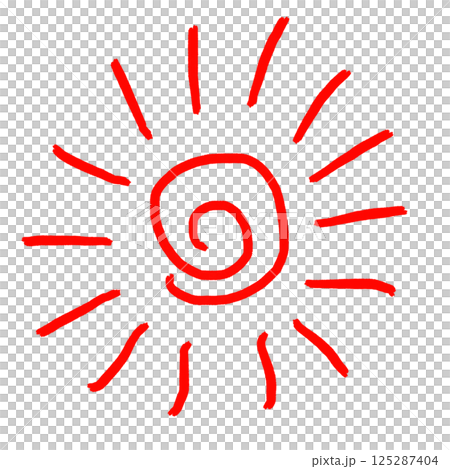 Hand-drawn illustration of the sun (JPEG/PNG) 125287404