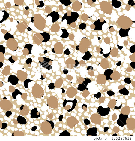 Abstract modern leopard seamless pattern. Animals trendy background. White and beige decorative vector stock illustration for print, card, postcard, fabric, textile. Modern ornament of stylized skin 125287612