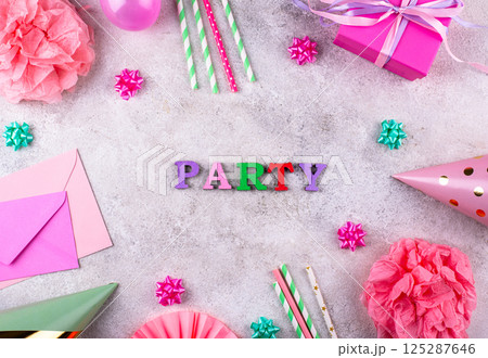 Birthday party celebration concept with papaer hat 125287646