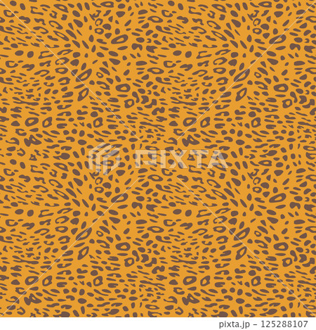 Abstract modern leopard seamless pattern. Animals trendy background. Color decorative vector stock illustration for print, card, postcard, fabric, textile. Modern ornament of stylized skin 125288107