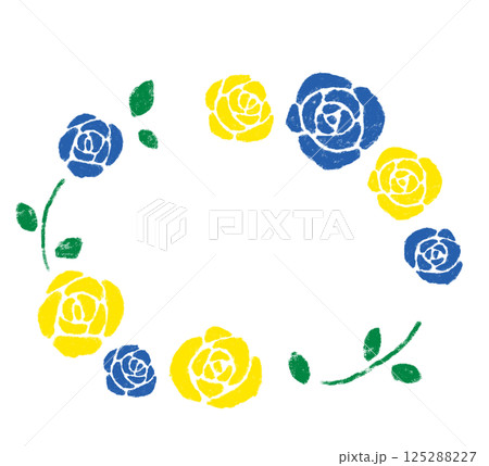 薔薇のフレーム　クレヨンタッチ 125288227
