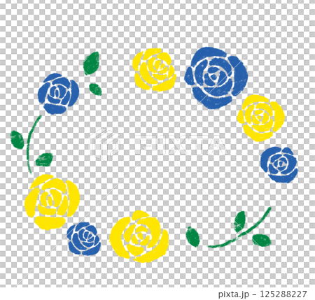 薔薇のフレーム　クレヨンタッチ 125288227
