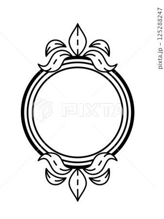 Floral frame in baroque style. Decorative curling plant. 125288247