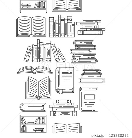 Pattern with books. Image for education and school. 125288252