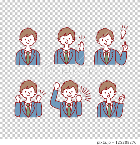 男學生_臉部表情插圖集 男學生_臉部表情插圖集 125288276