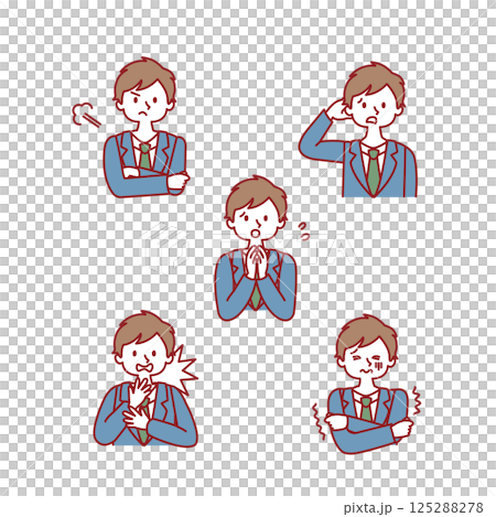 Male student_facial expression illustration set 125288278