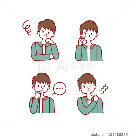 男性_表情イラストセット 男性_表情イラストセット 125288280