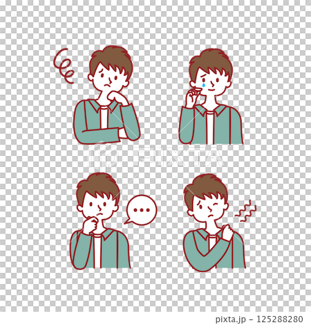 男性_表情イラストセット 男性_表情イラストセット 125288280