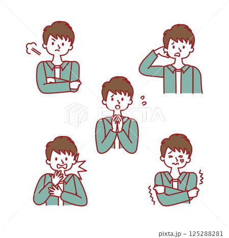 男性_表情イラストセット 125288281